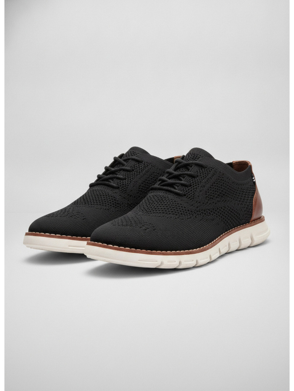 Nautica Men's Black Knit Wingtip Lace-Up Sneaker Shoes, Size US 11